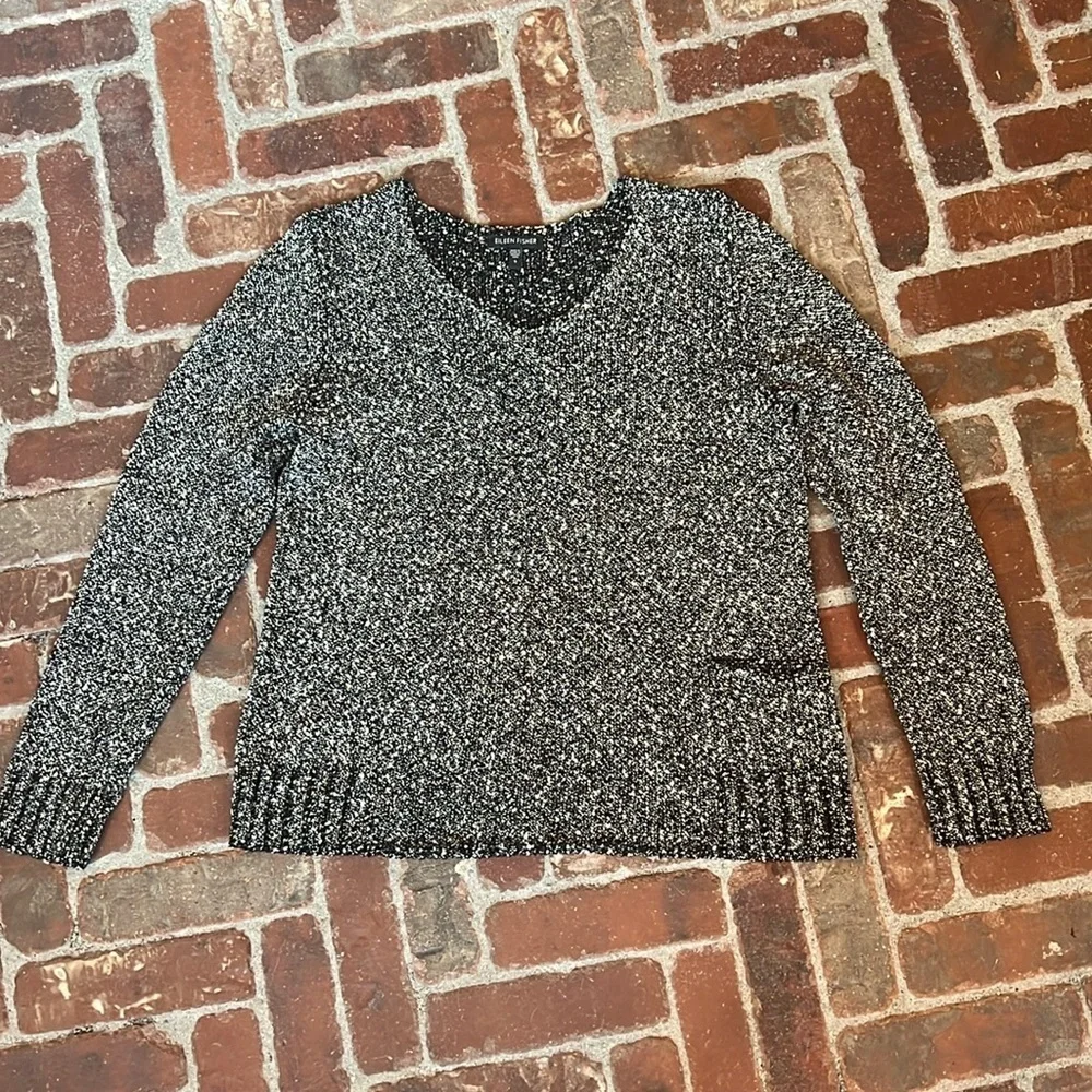 Eileen Fisher Cotton Nubble Pullover Sweater